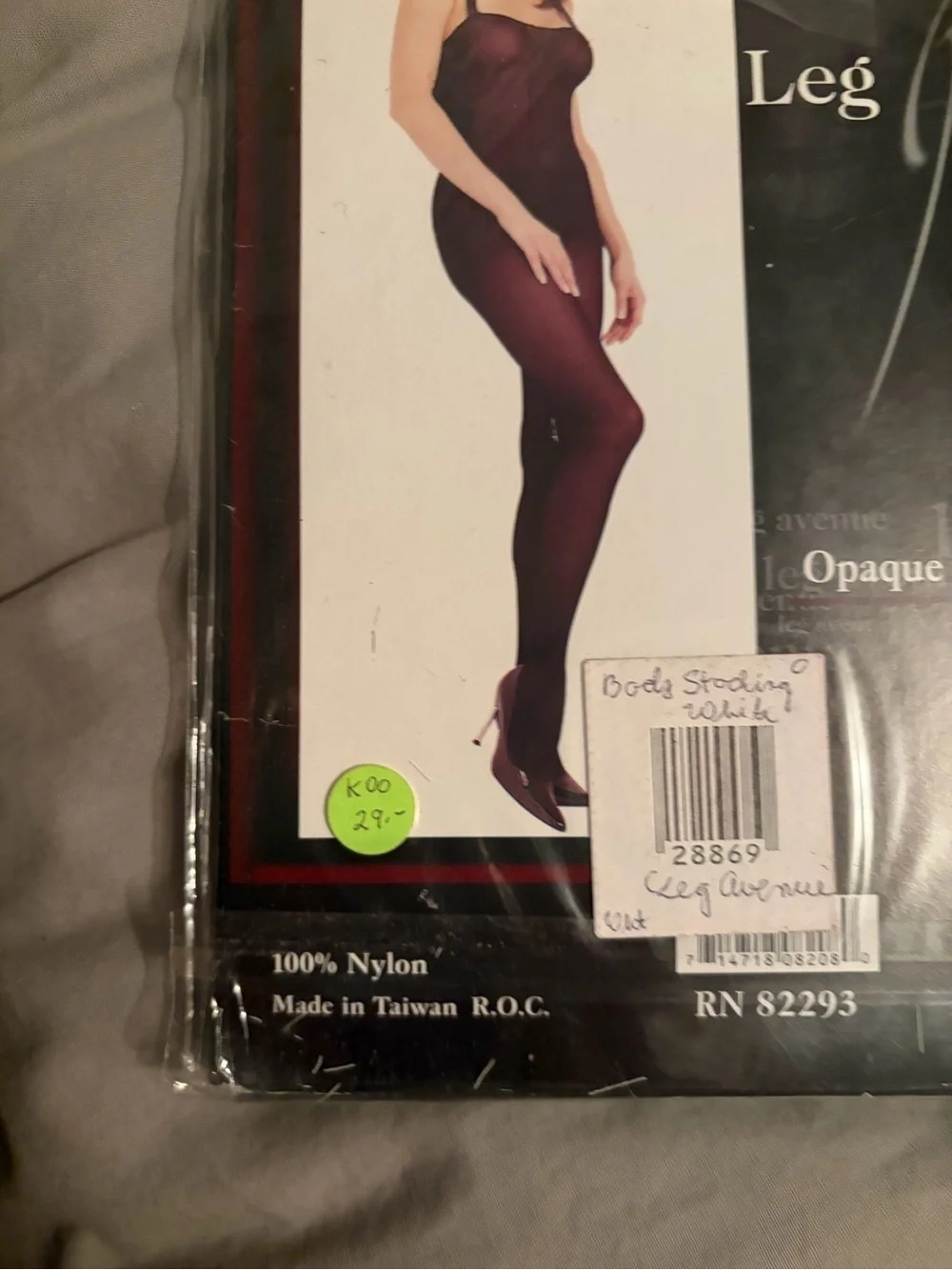 Leg Avenue Women's Opaque Bodystocking - Burgundy One size fits most new